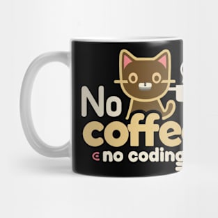 Kawaii cat drink coffee funny developer "COFFEE IS DEV LIFE" Mug